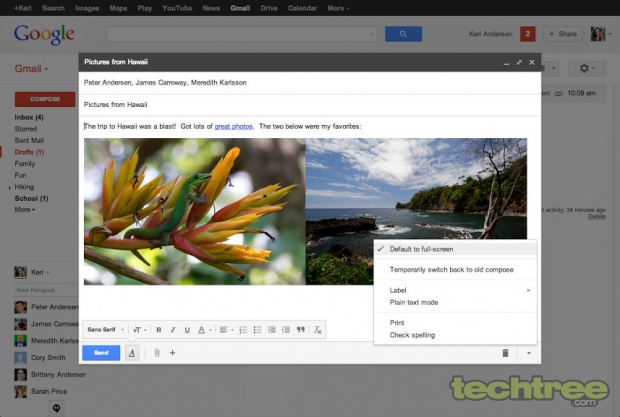 Gmail Now Allows Users to Compose Emails In Full Screen